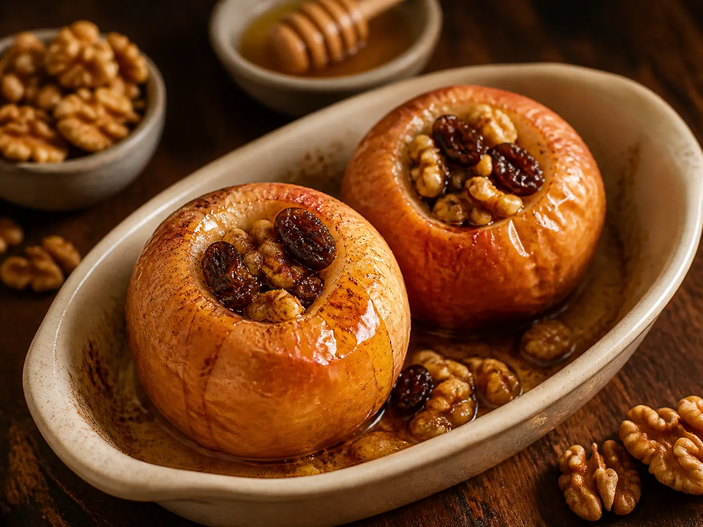 Bratapfel mit Walnüssen