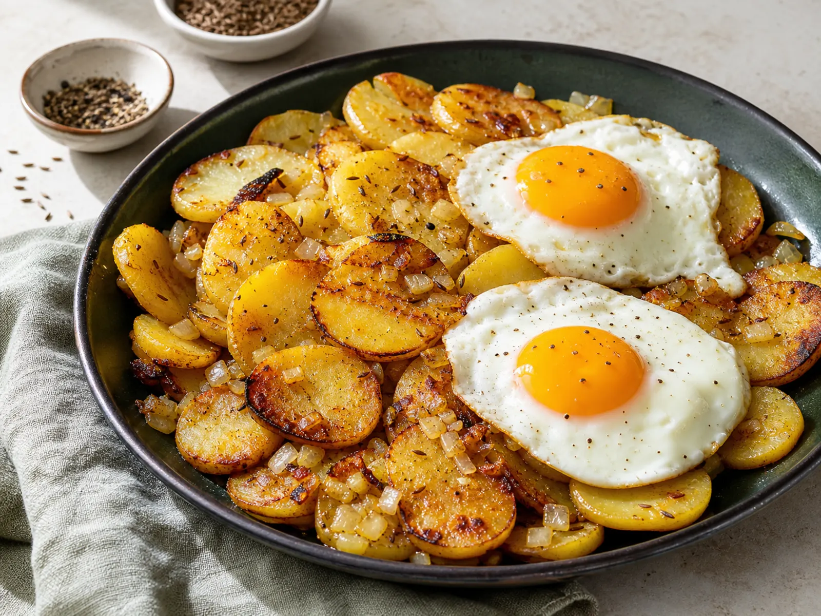 Bratkartoffeln mit Spiegelei