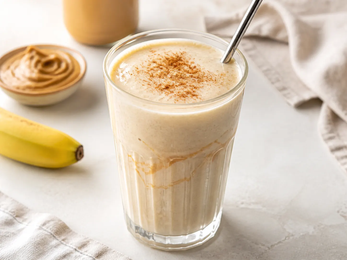 Erdnussbutter-Banane-Shake