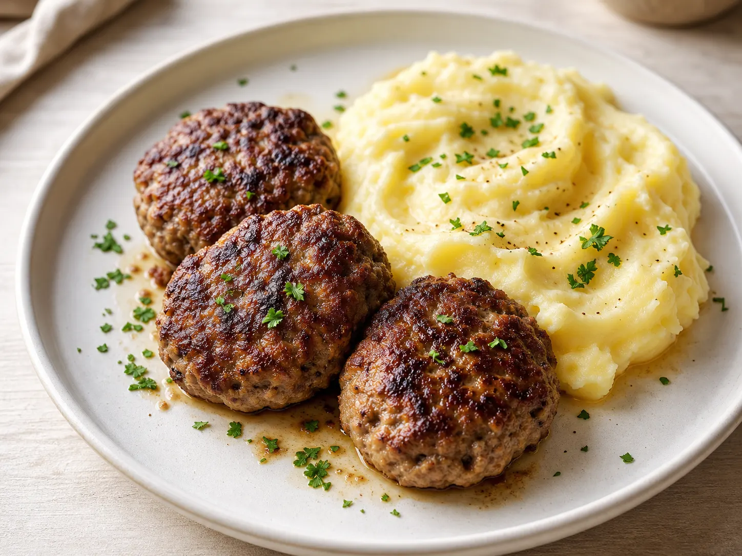 Frikadellen mit Kartoffelpüree