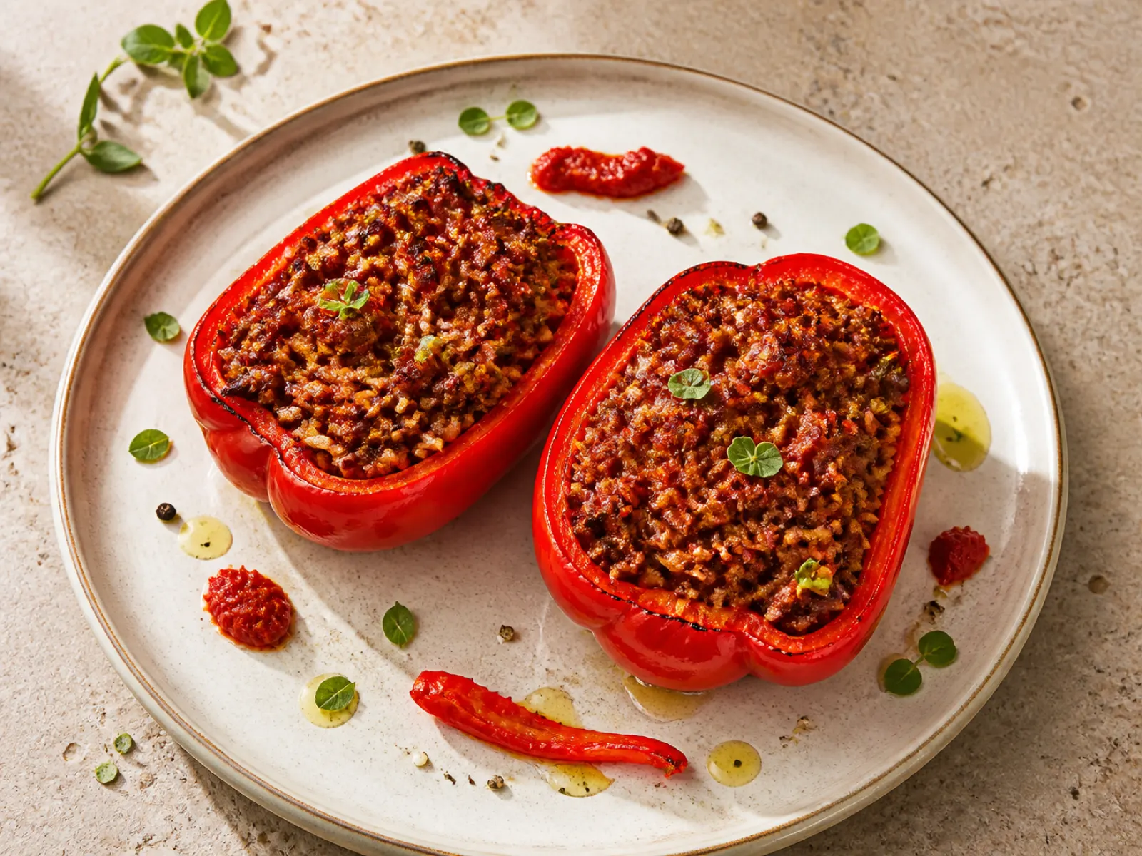 Gefüllte Paprika mit Rinderhack