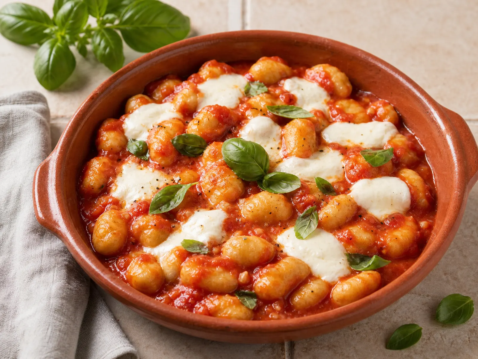 Gnocchi mit Tomatensauce und Mozzarella
