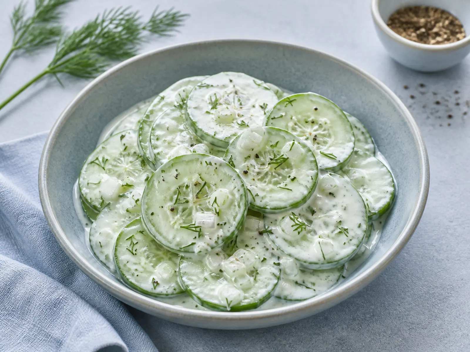 Gurkensalat mit Joghurtdressing