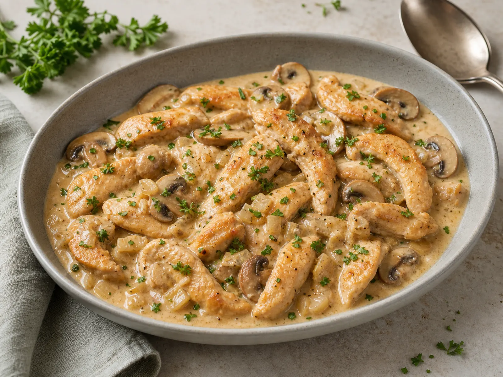 Hähnchengeschnetzeltes in Rahmsauce