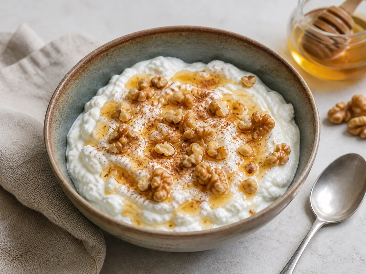 Magerquark mit Honig und Walnüssen
