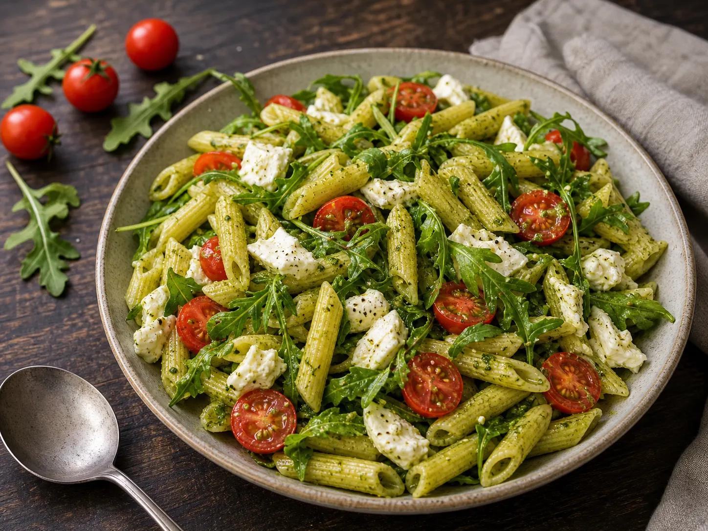 Nudelsalat mit Pesto