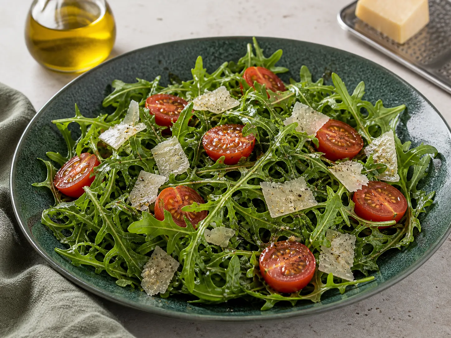 Rucola-Parmesan-Salat mit Tomaten