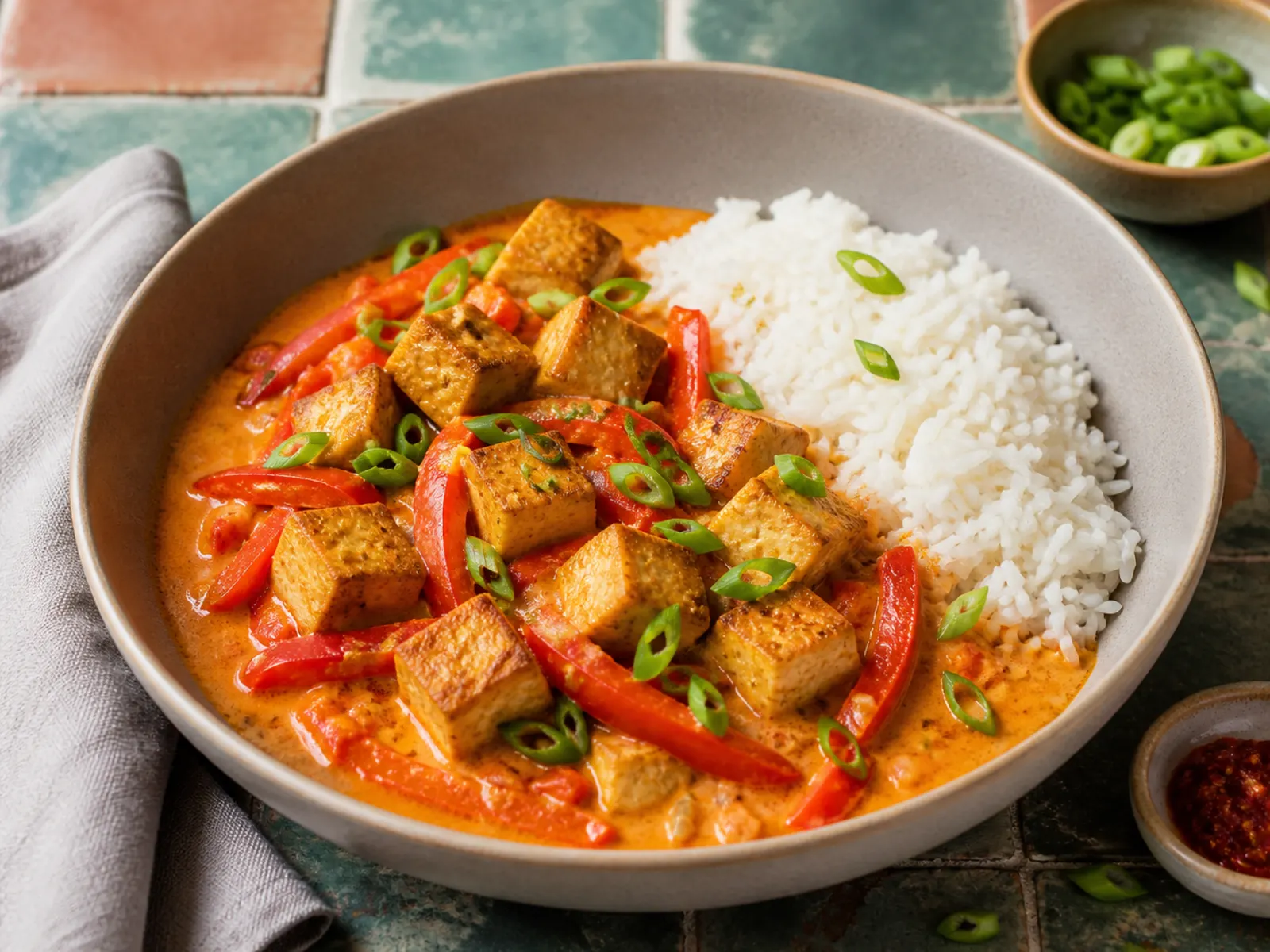 Tofu-Curry mit Kokosmilch