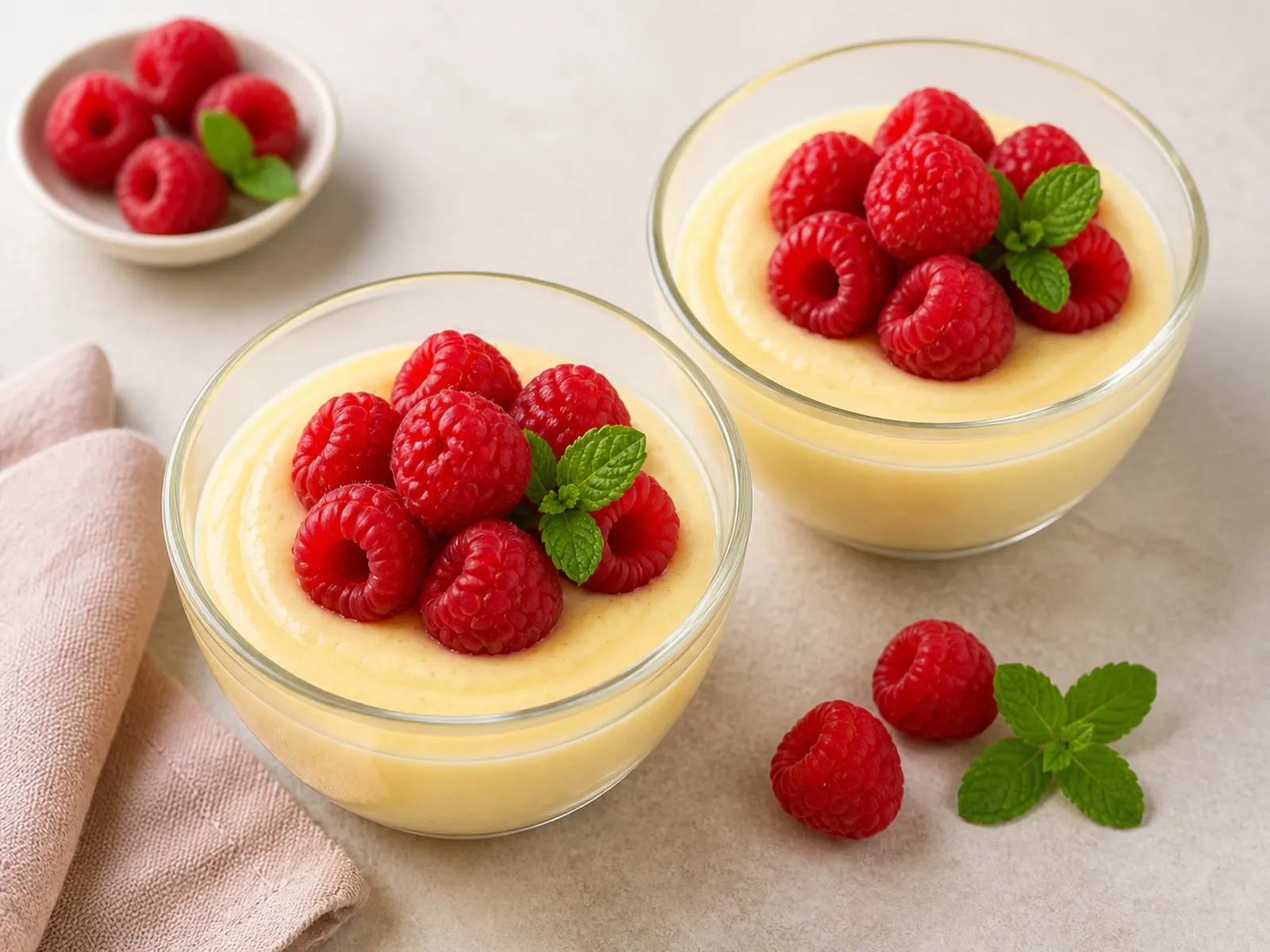 Vanillepudding mit Beeren