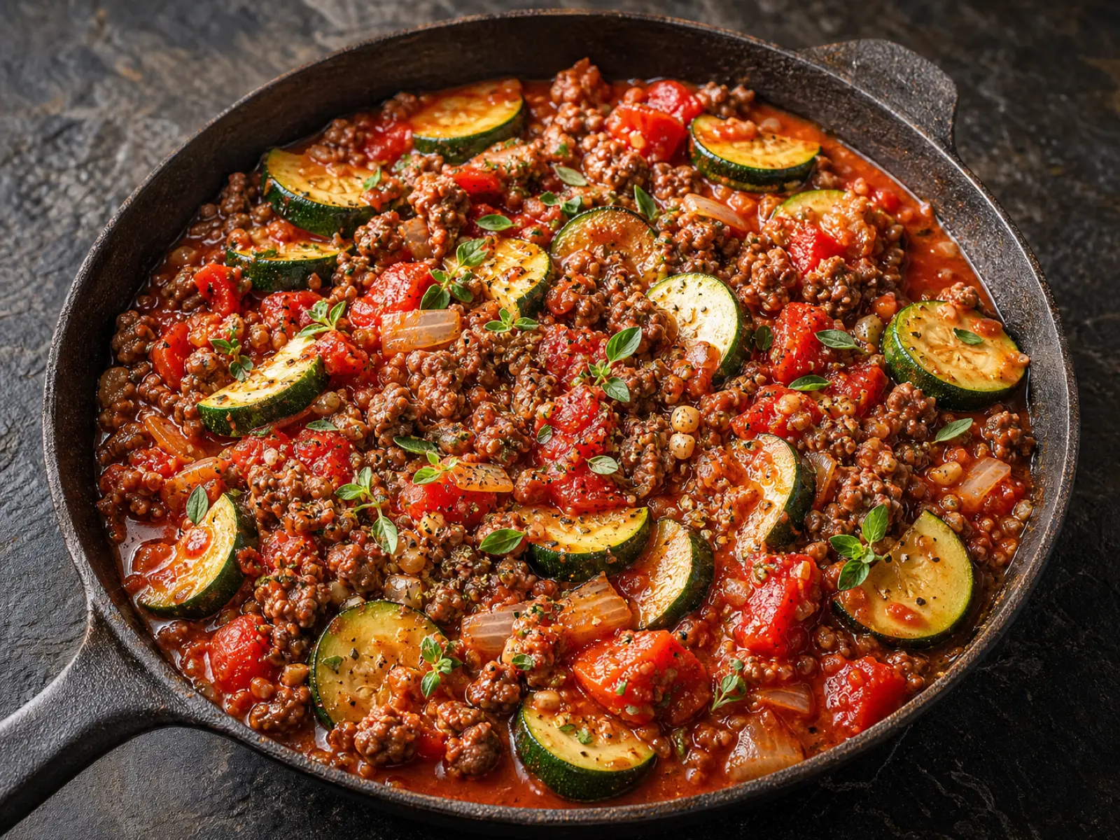 Zucchini-Hackfleisch-Pfanne